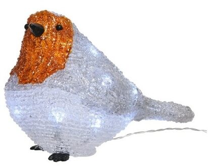 Lumineo Kerstverlichting LED figuur - roodborstje - voor buiten - 21 cm Multi