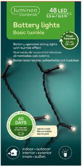 Lumineo Kerstverlichting - LED - op batterij - 400 cm - buiten - 48 lampjes - boomverlichting