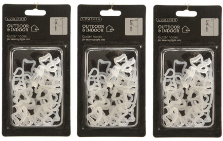 Lumineo kerstverlichting ophang haakjes - 120x st - bevestiging dakgoot - verlichting ophangen
