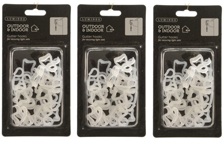 Lumineo kerstverlichting ophang haakjes - 96x st - bevestiging dakgoot - verlichting ophangen