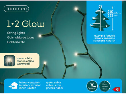 Lumineo Kerstverlichting Strengen - Warm Wit - 223 Leds - 210 Cm