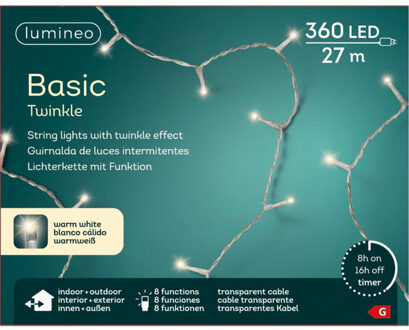 Lumineo Kerstverlichting - warm wit - 360 led lampjes - 2700 cm - inclusief timer