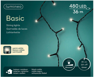 Lumineo Kerstverlichting warm wit buiten 480 lampjes Zwart