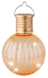 Lumineo Lampion solar verlichting - oranje - 11 cm - LED