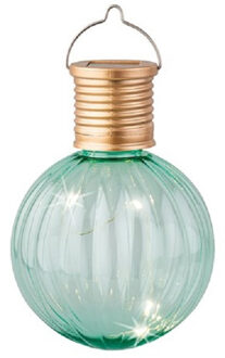 Lumineo Lampion solar verlichting - turquoise - 11 cm - LED