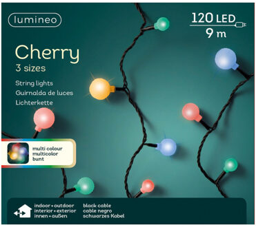 Lumineo Led Cherry Lights 3 Maten Buit/9m-120l/zwart/multi