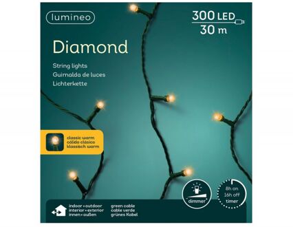 Lumineo LED diamantverlichting buiten 2990cm-300L groen/klassiek warm