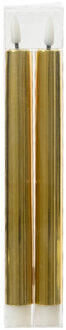 Lumineo Led dinerkaarsen - 2x st - goud - 24,5 cm - warm wit