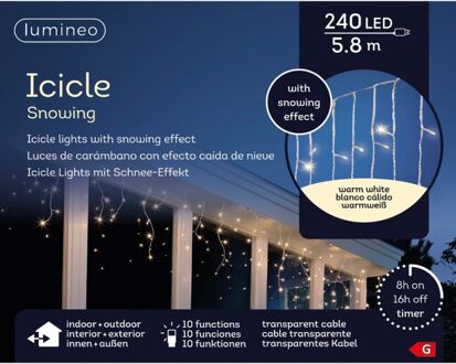 Lumineo LED icicle lights l580cm-240l w.wit