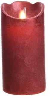Lumineo Led Kaars Dans Vlam 15 Cm Rood