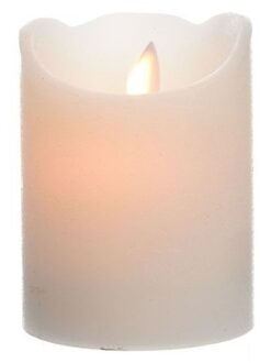 Lumineo LED kaars/stompkaars - Creme wit - D7,5 x H10 cm - flikkerend - warm wit