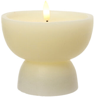 Lumineo LED Kaars Vaas Voor Binnen Met Vlameffect En Timer Dia10x12,5cm Creme crème