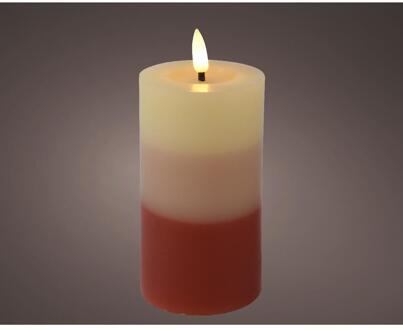 Lumineo LED kaars vlamefffect Verloop 15cm terra bruin