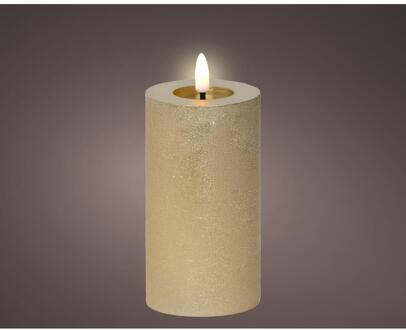 Lumineo LED Kaars wax goud Ø7xH15cm