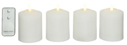 Lumineo LED kaarsen set - 4x stuks - wit - kerkkaarsen