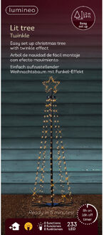 Lumineo LED kerstboom met ster - verlichting - 233 leds - D40 x H120 cm - klassiek warm - buiten