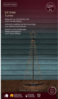 Lumineo LED kerstboom met ster - verlichting - 421 leds - D60 x H150 cm - klassiek warm - buiten