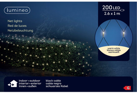 Lumineo LED netverlichting - warm wit - 100 x 260 cm - lichtnet
