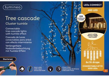 Lumineo LED's Connect Cascade Lights Starter Set 8 Functie Twinkel Effect En 8 warmwit