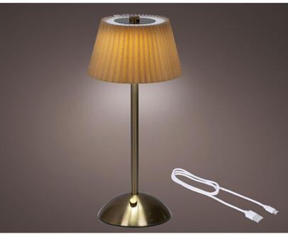 Lumineo LED Tafellamp oplaadbaar goud H30,5cm oranje