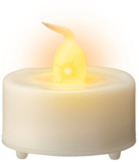 Lumineo LED theelichtjes/waxinelichtjes - 8x st - wit - 3,6 x 3,6 cm - steady - warm wit - timer