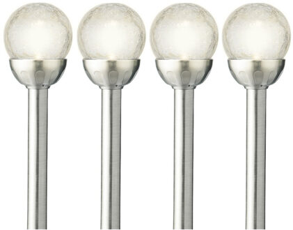 Lumineo LED tuinlampjes instekers - 10x - solar - ronde bol - 30 cm - tuinverlichting