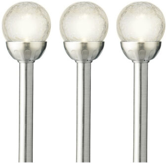 Lumineo LED tuinlampjes instekers - 1x - solar - ronde bol - 30 cm - tuinverlichting