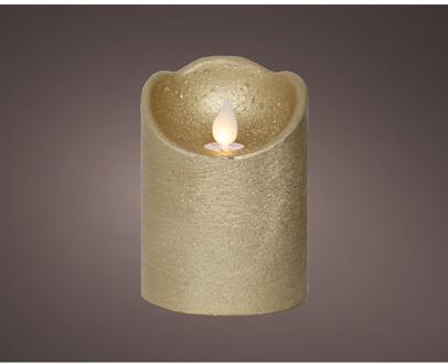 Lumineo LED Waving kaars wax goud Ø7,5xH10cm