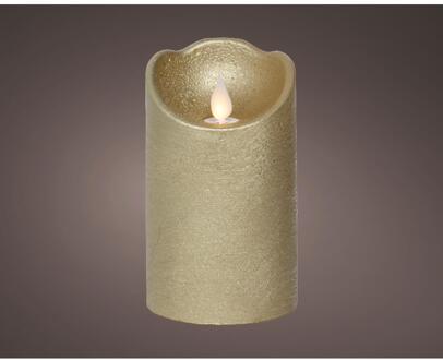 Lumineo LED Waving kaars wax goud Ø7,5xH12,5cm