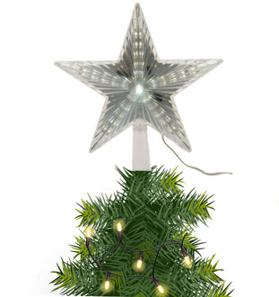Lumineo Lichtgevende koel witte kerst ster H23 cm met knipperlicht functie