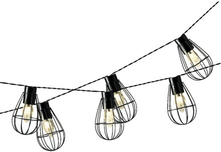 Lumineo Lichtsnoer - solar - metaal - 8 lampjes - 350 cm - Lichtsnoer voor buiten
