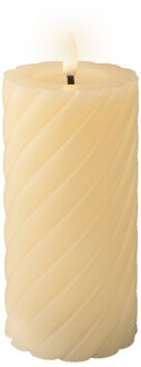 Lumineo Luxe LED kaars - creme wit - D7,5 x H17 cm - timer