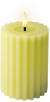 Lumineo Luxe LED kaars - groen - D7,5 x H12 cm - timer