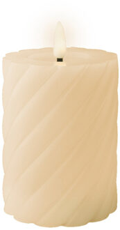 Lumineo Luxe LED kaars/stompkaars - creme wit - D7,5 x H12,3 cm - timer