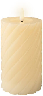 Lumineo Luxe LED kaars/stompkaars - creme wit - D7,5 x H15 cm - timer