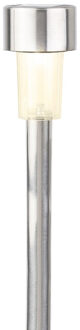 Lumineo Prikspot solar - 6x - LED - zilver - H36 cm - RVS