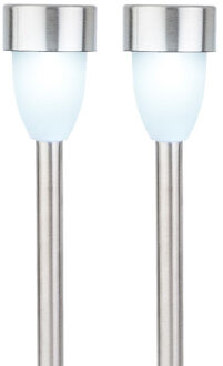 Lumineo Prikspot - solar - LED - RVS - 36 cm - 2x- Tuinverlichting