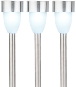 Lumineo Prikspot - solar - LED - RVS - 36 cm - 6x- Tuinverlichting