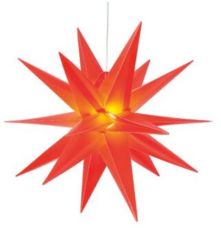 Lumineo Rode Hangende Sterrenlamp Met Led Verlichting - 40cm