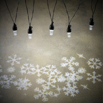 Lumineo Snoer Led Projector Sneeuwvlok Warm Wit 8 Led Ip44 En Timer