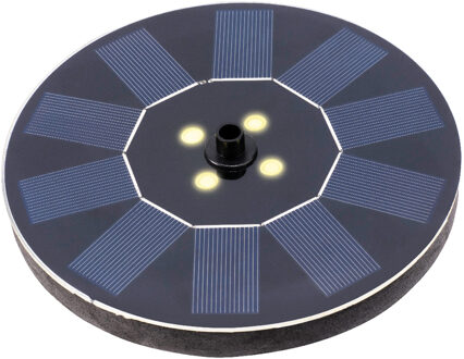 Lumineo solar fontein met led verlichting - zwart - kunstof - D16 cm - vijver sierfontein