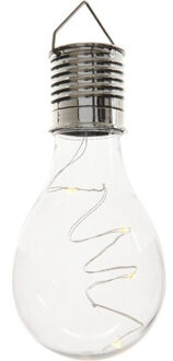 Lumineo solar hanglamp bol/peertje - transparant - kunststof - 14 cm - buitenverlichting - Buitenverlichting