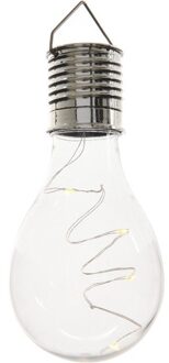 Lumineo Solar hanglamp lampenbol/peertje - transparant - kunststof - 14 cm