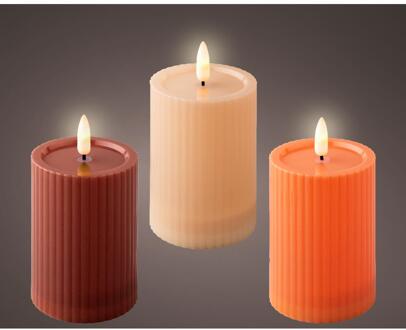 Lumineo Solar kaars kunststof Ø7.5cmx10cm verschillende
