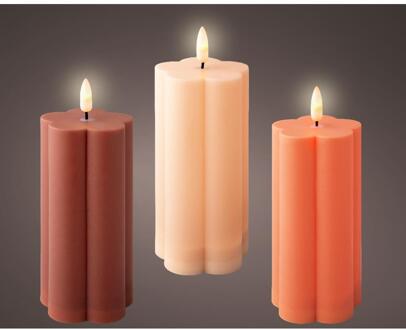 Lumineo Solar kaars kunststof Ø7.5cmx15cm verschillende