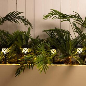 Lumineo Solar lamp H33cm set van 4 zwart