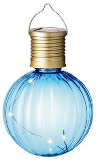 Lumineo Solar lampion voor buiten - LED - blauw - 11 cm - buitenverlichting