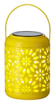 Lumineo Solar lantaarn - geel - ijzer - 17 cm - tuinverlichting - met hengsel