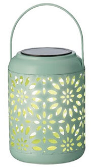 Lumineo solar lantaarn - mintgroen - ijzer - 17 cm - Met hengsel - Tuinverlichting