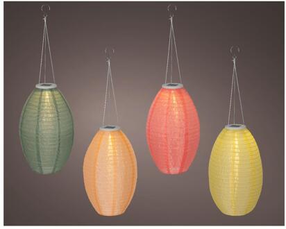 Lumineo Solar Lantaarn nylon Ø22xH33cm verschillende